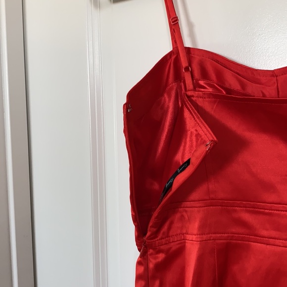 satin red mini dress - Picture 4 of 6